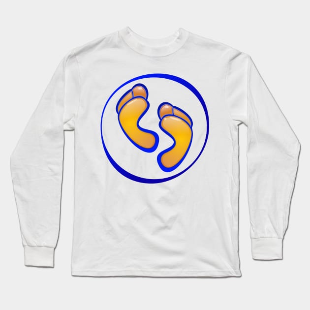 Golden Feet - Barefoot Running Long Sleeve T-Shirt by sketchtodigital